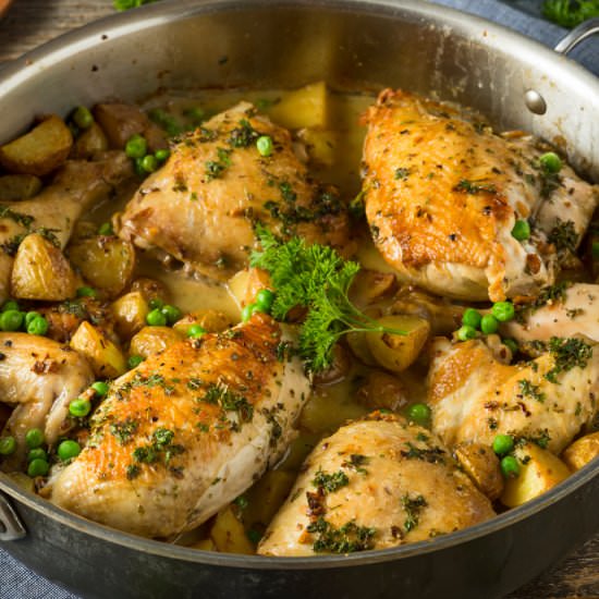 Homemade Italian Chicken Vesuvio - Recipe photo by Cooking Frog