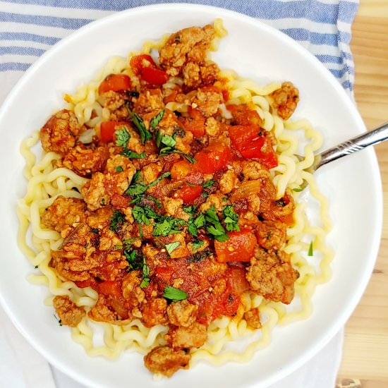 Honey Sriracha Pasta - Recipe photo by Estelle Forrest