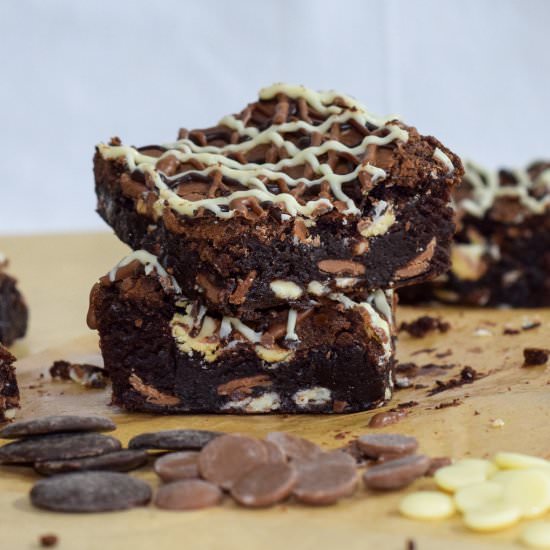 Fudgy Triple Chocolate Brownies - Recipe photo by Sweet Mouth Joy