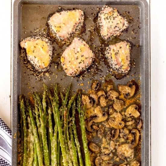 Sheet Pan Tuna Steak Dinner - Recipe photo by noshingwiththenolands
