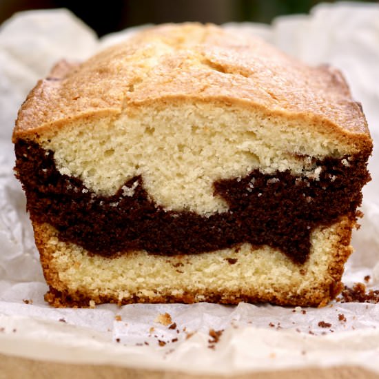 Chocolate Marble Pound Cake - Recipe photo by simmerandsauce