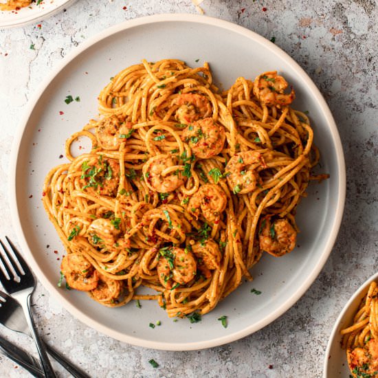 Moroccan shrimp pasta - Recipe photo by deliciouslymediterranean