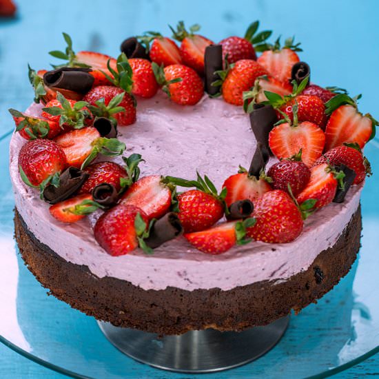 Chocolate Strawberry Mousse Cake - Recipe photo by Home Cooking Adventure