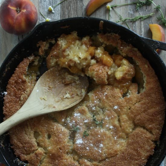 Bourbon Vanilla Peach Cobbler - Recipe photo by butternutandsage