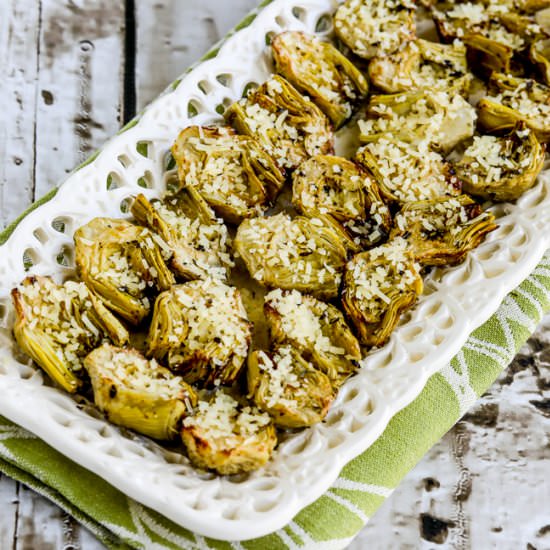 Air Fryer Artichoke Hearts - Recipe photo by kalynskitchen