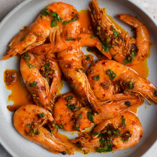 Harissa Prawns - Recipe photo by missrachelphipps