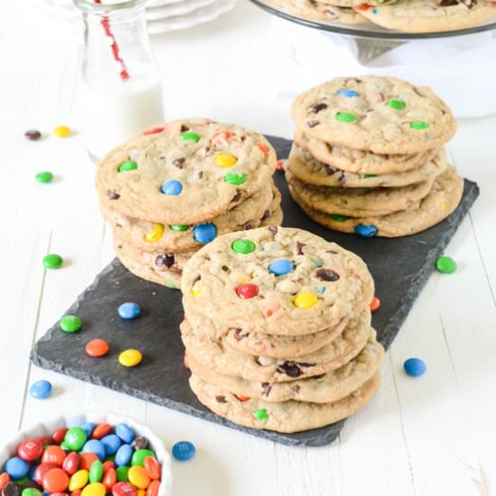 M&M Chocolate Chip Cookies - Recipe photo by TheCakeChica