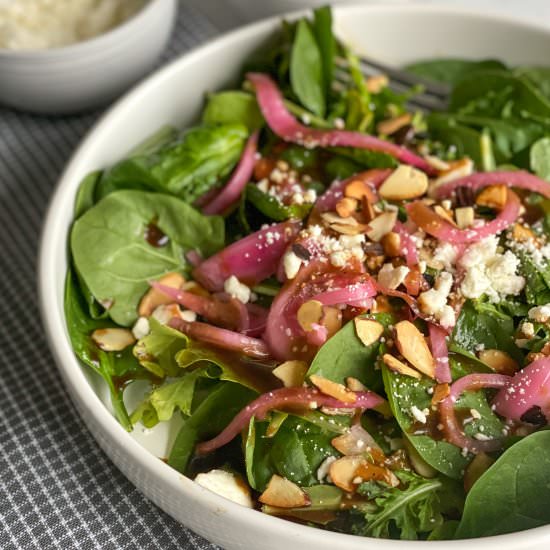 Fresh Green Salad w/ Pickled Onions - Recipe photo by savorytosweetfood
