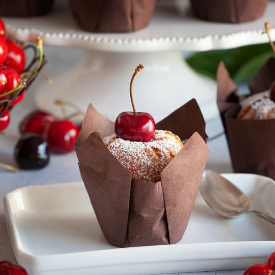 MUFFINS DE CEREZAS - Recipe photo by JUEGODESABORES