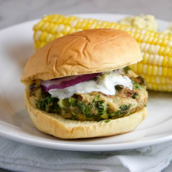Greek Chicken Burgers - Recipe photo by thebrookcook.wordpress.com
