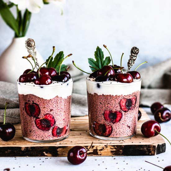 Cherry Chia Pudding - Recipe photo by Thedeliciousplate