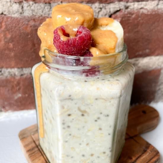 High Protein Overnight Oats - Recipe photo by frozen_bananas_