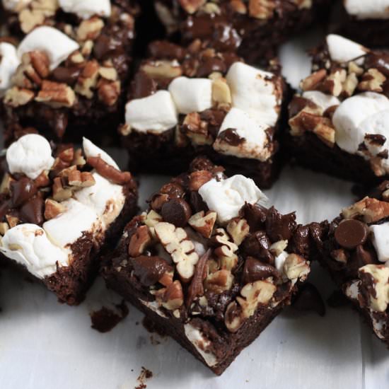 Vegan Rocky Road Brownies - Recipe photo by My Life After Dairy