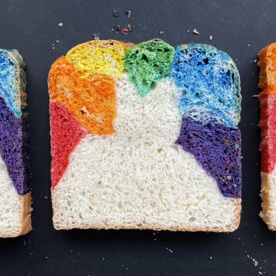 Rainbow milk bread - Recipe photo by uglyducklingbakery