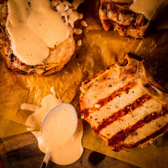 Grilled Pork Chops with White BBQ - Recipe photo by SaporitoKitchen