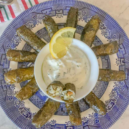 Dolmadakia (Stuffed Grape Leaves) - Recipe photo by HIldaskitchenblog