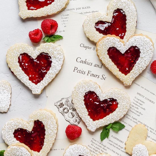 Raspberry Linzer Cookies - Recipe photo by barleyandsage