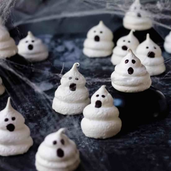 Ghost Meringue Cookies - Recipe photo by barleyandsage