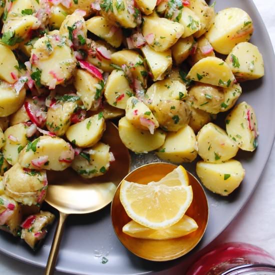 Summer Potato Salad (Mayo-free) - Recipe photo by thefigjar