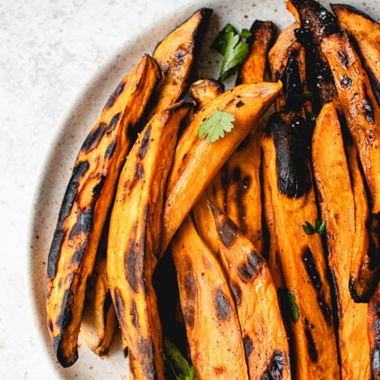 Grilled Sweet Potato Wedges w/Lime - Recipe photo by healmedelicious