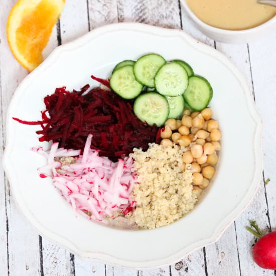Tahini Beet Buddha Bowl With Quinoa - Recipe photo by Fitasamamabear