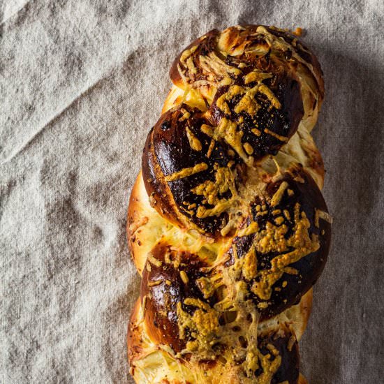 Asiago Challah - Recipe photo by gatheredatmytable