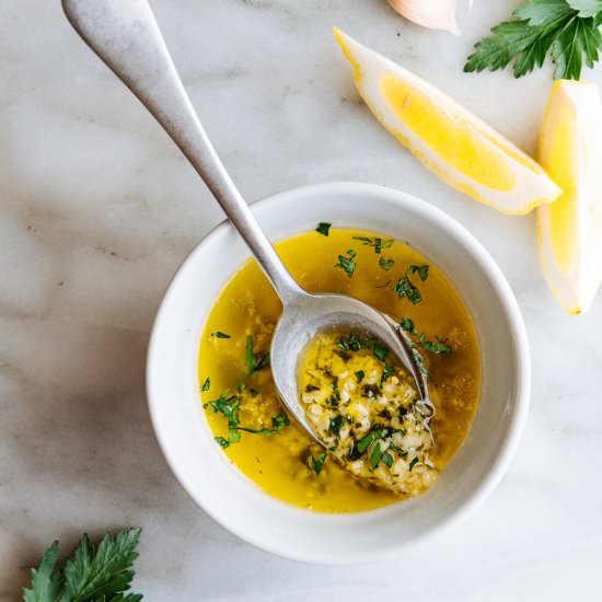 Lemon Garlic Butter Sauce - Recipe photo by PinchandSwirl