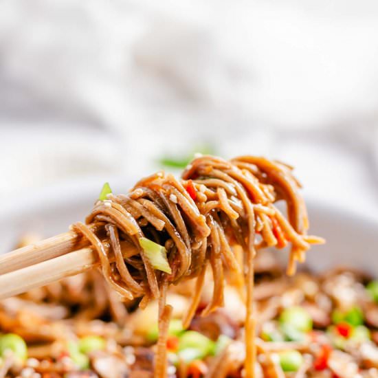 Soba Noodles Stir Fry - Recipe photo by theyummybowl