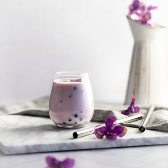 Taro Milk Tea - Recipe photo by The Littlest Crumb
