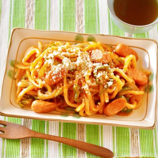 Udon alla Napolitan - Recipe photo by ochikeron