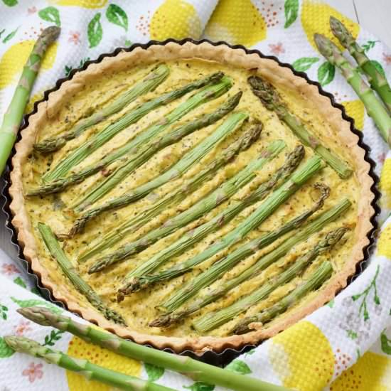 Vegan Quiche with Asparagus & Leek - Recipe photo by joskitchenlarder