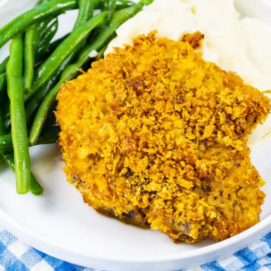 Cornflake Crusted Baked Pork Chops - Recipe photo by spicysouthernkitchen