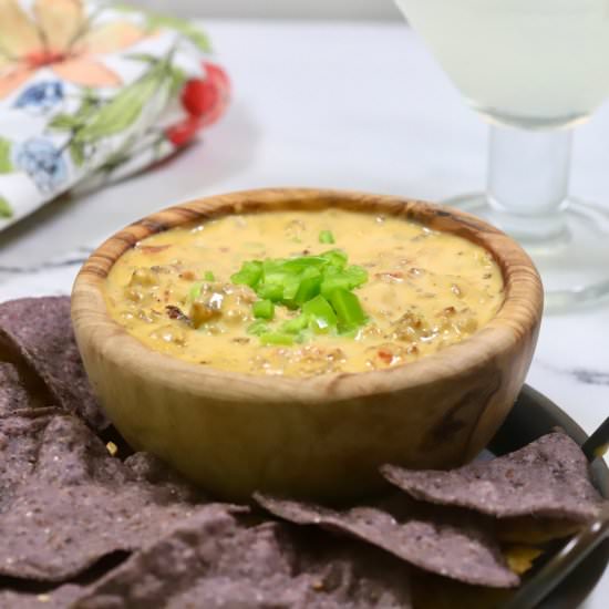 Smoked Queso Dip - Recipe photo by Grits and Pinecones
