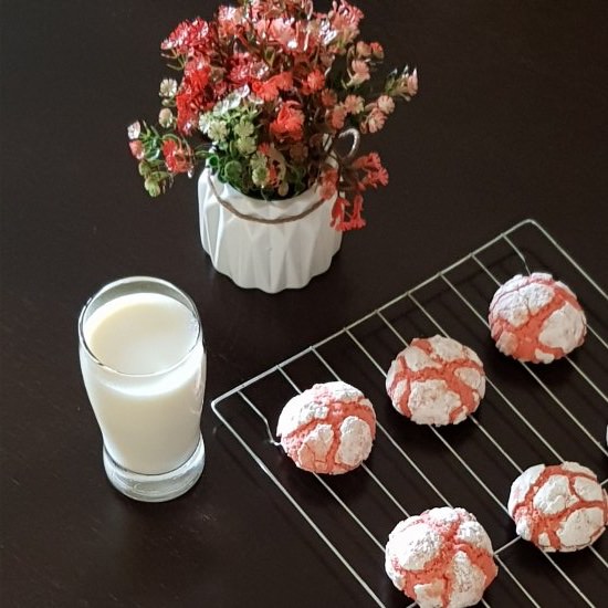 ROSE MILK CRINKLE COOKIES - Recipe photo by Jayanthy Asokan