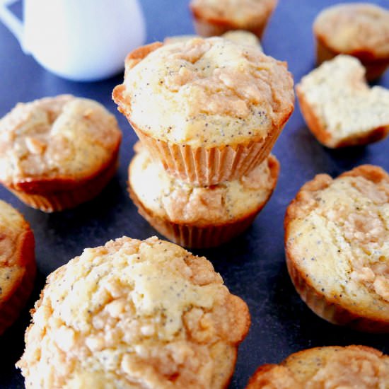 Almond Poppyseed Muffins w/ Streusel - Recipe photo by gastronotherapy