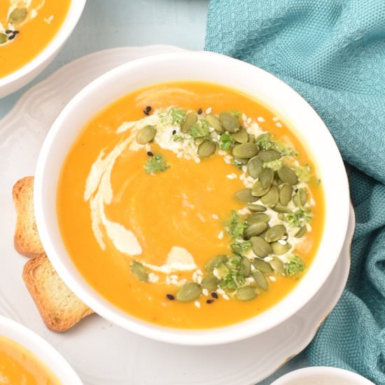 Pumpkin and Sweet Potato Soup - Recipe photo by recipepocket.com