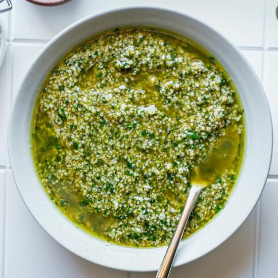 Hemp Seed Pesto - Recipe photo by forkintheroad