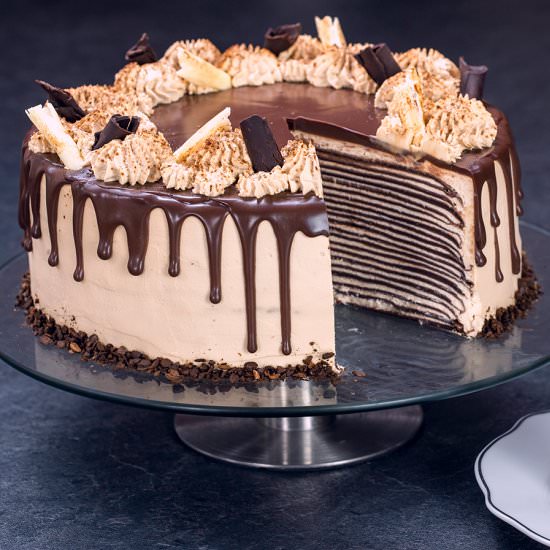 Chocolate Mocha Crepe Cake - Recipe photo by Home Cooking Adventure