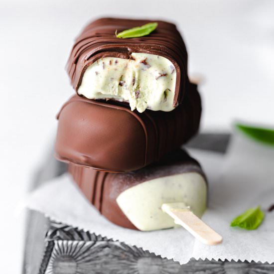 Vegan Mint Chocolate Chip Magnums - Recipe photo by addictedtodates