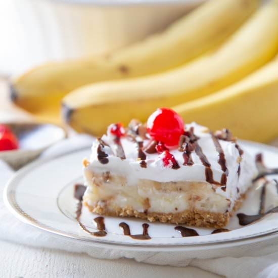 Banana Split Cake - Recipe photo by giftofhospitality