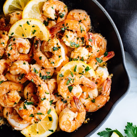 Lemon Garlic Butter Shrimp - Recipe photo by PinchandSwirl