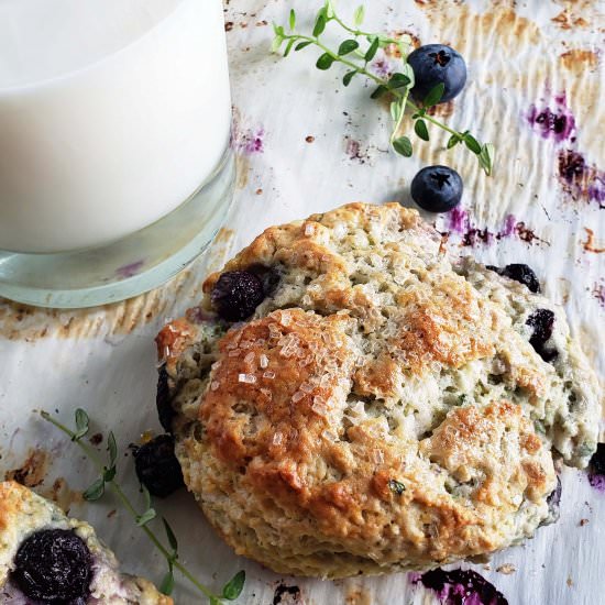 Sourdough Blueberry Thyme Scones - Recipe photo by RaspberriesAndKohlrabi