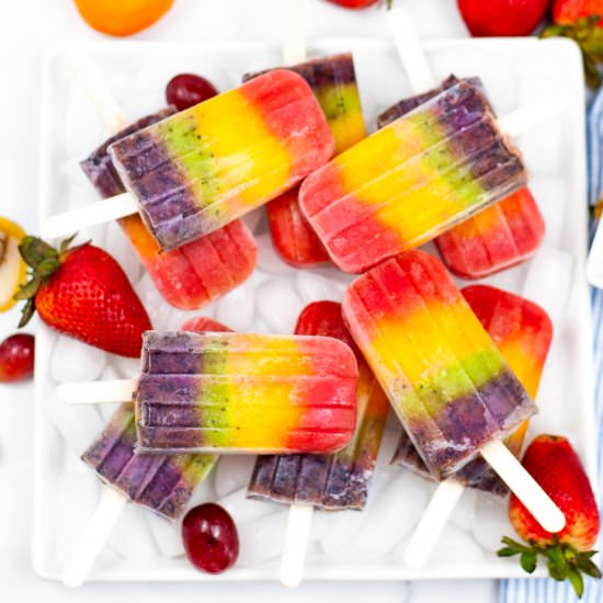 Rainbow Popsicles - Recipe photo by CrayonsAndCravings