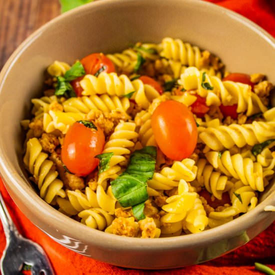 Rotini Pasta with Italian Sausage - Recipe photo by SaporitoKitchen