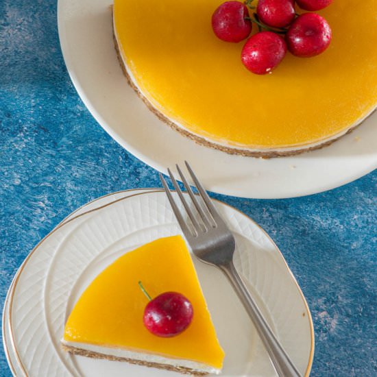 No Bake Mango Cheesecake - Recipe photo by thatgirlcookshealthy
