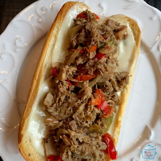 Slow Cooker Cheesesteak Sandwich - Recipe photo by The Lazy Slow Cooker