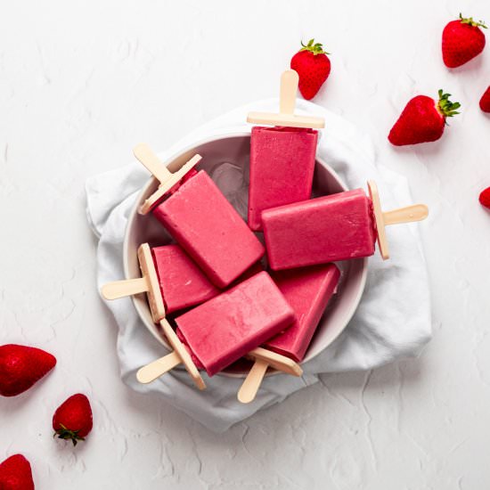 Strawberry Coconut Milk Ice Lollies - Recipe photo by Searchingforspice