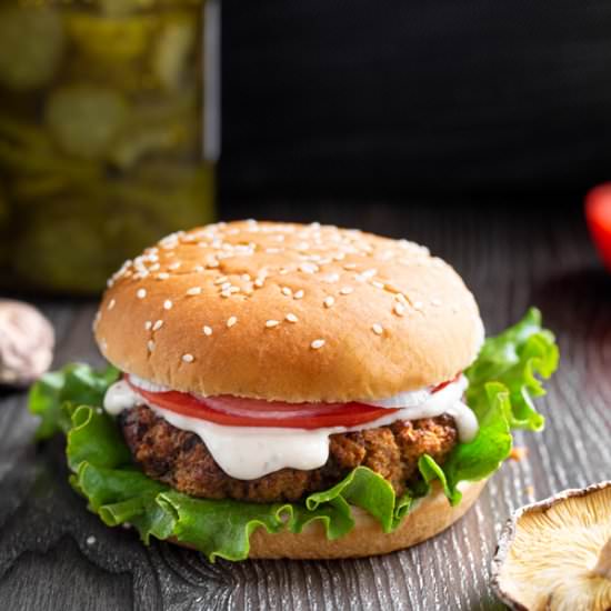 Umami Shiitake Burgers - Recipe photo by BitterSweet
