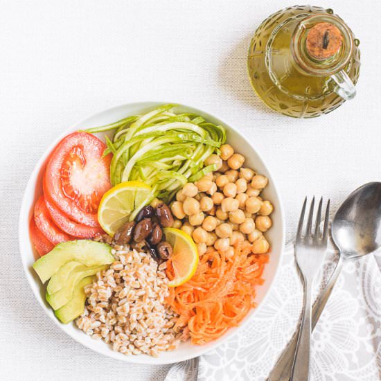 Spelled and chickpea salad - Recipe photo by semplicementelight