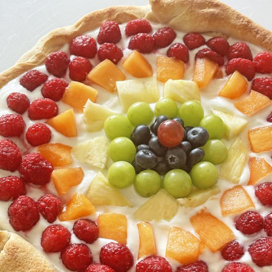 Rainbow Dessert Pizza Recipe - Recipe photo by Chop Happy